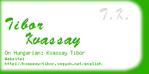 tibor kvassay business card